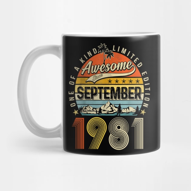 Awesome Since September 1981 Vintage 42nd Birthday by Mhoon 